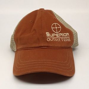 Superior Outfitters Orange and Cream Baseball Cap Hat with Adjustable Back Clasp